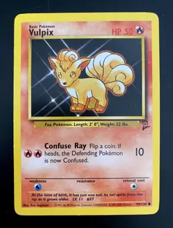 Vulpix 99/130 Base Set 2 - Common Pokemon Card TCG - WOTC - Near Mint - Image 1