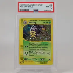 Pokemon TCG - Weezing 32/165 Expedition Holo Rare - PSA 8 NM-MT - Image 1