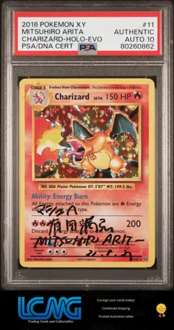 PSA Auto 10 2016 XY Evolutions Pokemon TCG Charizard Holo Mitsuhiro Arita SIGNED - Image 1