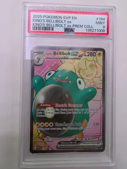 Pokemon Iono's Bellibolt ex SVP194 Scarlet & Violet Black Star PSA 9 - Image 1