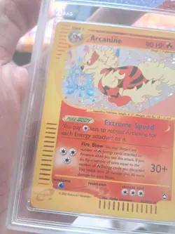 Pokemon card ARCANINE HOLO H2/H32 - Aquapolis - GRAAD 7,5 - NM HYPER RARE SWIRL! - Image 2