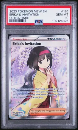 Pokemon 151 ENGLISH - ERIKA'S INVITATION - ILLUSTRATION RARE - 196/165 - PSA 10 - Image 1