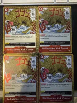 One Piece TCG - (Playset) - 4x OP04-016 - Bad Manners Kick Course - Rare - Eng - Image 1