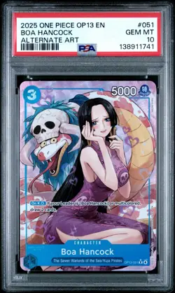 2025 ONE PIECE OP13 051 CARRYING ON HIS WILL BOA HANCOCK ALT ART PSA 10 GEM MINT - Image 1