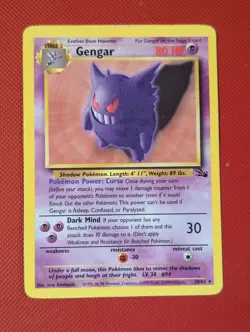 Pokemon TCG - Gengar - 20/62 Non Holo - Fossil MP - Image 1