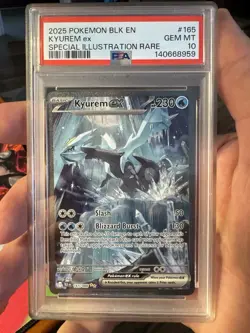 2025 POKEMON BLK EN-BLACK BOLT SPECIAL ILLUSTRATION RARE #165 KYUREM EX PSA 10 - Image 1