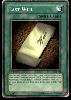 Last Will - SYE-031 - 1st Edition - YuGiOh| Buy 2 Get 1 Free - Image 1