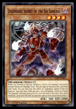 Legendary Secret of the Six Samurai - SAST-EN093 - 1st Edition - YuGiOh - Image 1