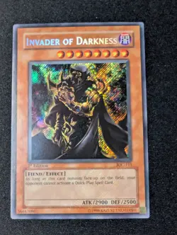 Yu-Gi-Oh! Invader of Darkness IOC 1st Ed. Secret Rare - Holo Bleed-Error - Image 1