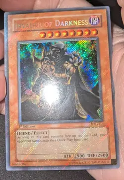 Yu-Gi-Oh! Invader of Darkness IOC 1st Ed. Secret Rare - Holo Bleed-Error - Image 3