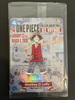 One Piece College Basketball US Voyage Monkey D. Luffy Card (Sealed) - Image 1