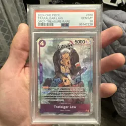 Bandai Trafalgar Law One Piece CCG OP07-010 Treasure Rare Foil PSA 10 - Image 1
