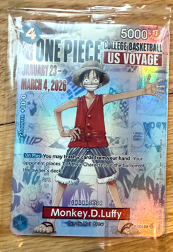 One Piece Monkey D. Duffy US Voyage College Promo Card RARE Feb 9th St. John's - Image 1
