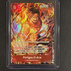 One Piece TCG Portgas D. Ace Illustration Box Promo Card Foil ST15-005 NM - Image 1