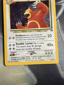 Pokemon TCG Ursaring Neo Discovery 15/75 Holo Unlimited Rare Card - Image 3