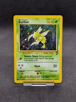 Pokemon Card Scyther 17/130 Base Set 2 Holo Rare WOTC Played - Image 1