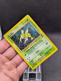 Pokemon Card Scyther 17/130 Base Set 2 Holo Rare WOTC Played - Image 2