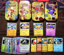 Pokemon TCG 151 Empty Tins And Cards, Cosmos Holo Gengar, Dragonite Etc NM SV151 - Image 1