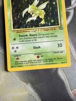Pokemon TCG Scyther Holo Card 10/64 Jungle Set 1999 Rare English WOTC - Image 3