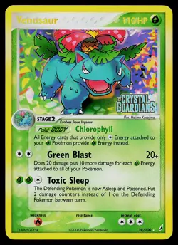 Pokemon Card - Venusaur Crystal Guardians 28/100 Rare Reverse Holo Stamped - Image 1
