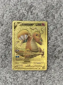 Dragonite V HP230 Shred Super Rare Gold Accent Foil Fan Art Cards - Image 1