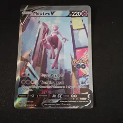 Pokemon Go Mewtwo v Alternate Full Art Holo Rare Card 072/078 Pokemon TCG - Image 1