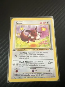 Pokemon TCG Eevee Jungle Card 51/64 Regular Common 1st Edition LP/MP - Image 1