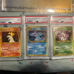 Neo Premium File Meganium Typhlosion Feraligatr Old Back Pokemon Card Japanese - Image 2