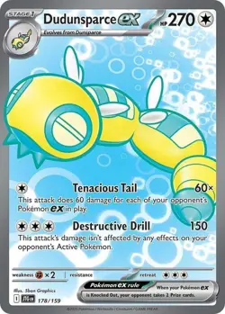 Dudunsparce ex 178/159 SV09: Journey Together Ultra Rare Pokemon Card NM - Image 1