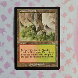 Magic: The Gathering Wooded Foothills Onslaught Rare Land Regular Rob Alexander - Image 1