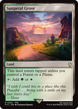 MTG magic 1x Sunpetal Grove SURGE FOIL (M/NM) Commander Final Fantasy - Image 1