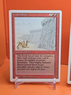 🔴🔴🔴 (4) 1994 MAGIC The Gathering WALL OF STONE REVISED 3RD EDITION PLAYED 🔴2 - Image 2
