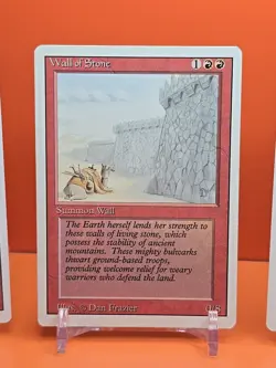 🔴🔴🔴 (4) 1994 MAGIC The Gathering WALL OF STONE REVISED 3RD EDITION PLAYED 🔴2 - Image 3