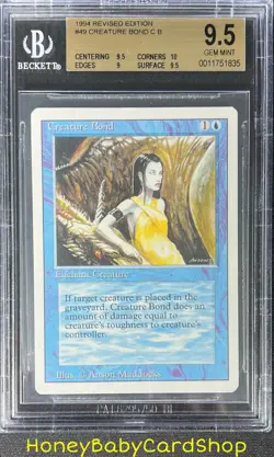 MTG 3rd Edition Revised 1994 Creature Bond BGS 9.5 GEM MINT Old School 93/94 - Image 1