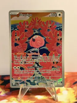 Pokemon TCG Flamigo 227/193 Illustration Rare – Paldea Evolved Scarlet & Violet - Image 1