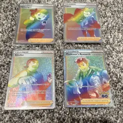 Pokemon TCG Trainer Full Art Foil Lot - Schoolgirl, Lance, Kindler, Professor's… - Image 1