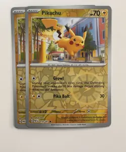 Pokemon TCG - x2 Pikachu - Reverse Holo - Common - 018/091 - Paldean Fates - Image 1