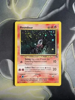 Houndour 5/75 Rare Holo Pokemon Card Neo Discovery Vintage - Swirl - NM! - Image 1