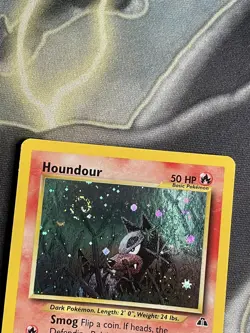 Houndour 5/75 Rare Holo Pokemon Card Neo Discovery Vintage - Swirl - NM! - Image 2