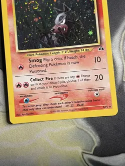Houndour 5/75 Rare Holo Pokemon Card Neo Discovery Vintage - Swirl - NM! - Image 3