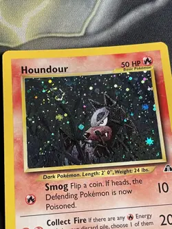 Houndour 5/75 Rare Holo Pokemon Card Neo Discovery Vintage - Swirl - NM! - Image 4