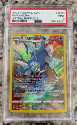 2022 POKEMON SWORD & SHIELD ASTRAL RADIANCE #TG03 FULL ART/KINGDRA PSA 9 - Image 1