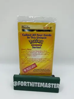 1x Sealed PIKACHU # 4 Black Star Promo WB Movie WOTC Pokemon Card (Yellow) - Image 1