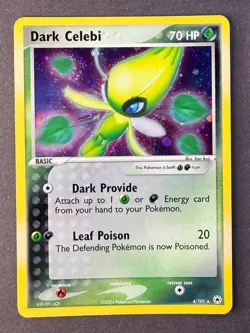 Dark Celebi Hidden Legends Pokemon TCG 4/101 Rare Holo - Image 1