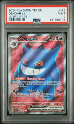 2024 POKEMON TEF EN-TEMPORAL FORCES ULTRA RARE #193 GENGAR EX PSA 9 - Image 1