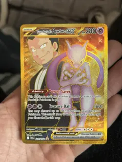 Team Rocket's Mewtwo ex Gold Pokemon 240/182 Sv10: Destined Rivals Holo NM - Image 1