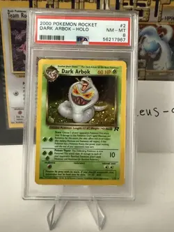 Dark Arbok Holo - PSA 8 - Pokemon 2000 2/82 Team Rocket - Image 2