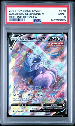 2021 Pokemon Galarian Slowking V Chilling Reign 179 PSA 9 Mint Alternate Alt Art - Image 1