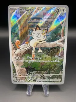 Pokemon TCG Meowth 106/094 Illustration Rare Holo Me02: Phantasmal Flames - Image 1