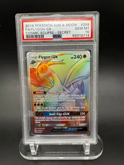 Pokemon TCG: Flygon GX - 256/236 Cosmic Eclipse - Secret Rare Rainbow - PSA 10 - Image 1